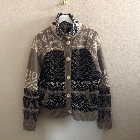 Free People Sweaters - Free People Fair Isle Button Up Cardigan Sweater